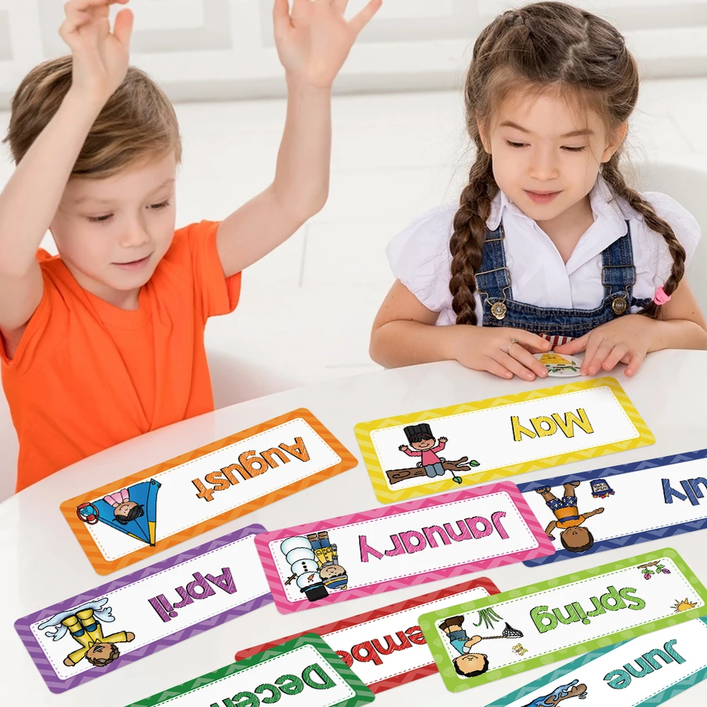 Monthly Headliners Set 12 Months of The Year Day of the Week Headers Monthly Seasonal Week Headers English Words Learning Cards 6