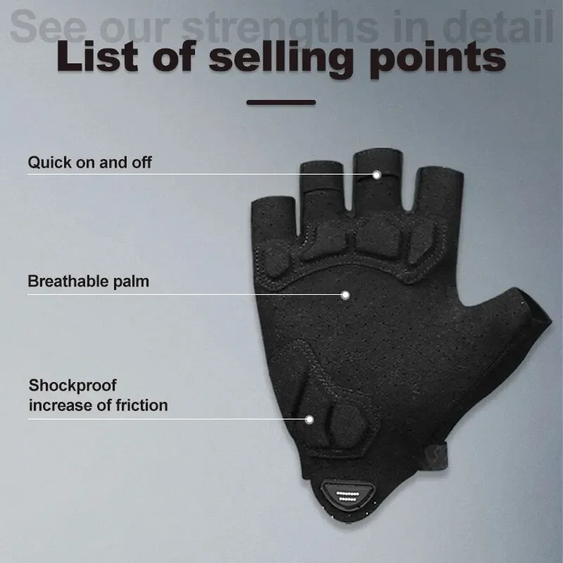 X-TIGER Cycling Gloves Half Finger Shockproof Wear Resistant Breathable MTB Road Bicycle Gloves Men Women Sports Bike Equipment 4