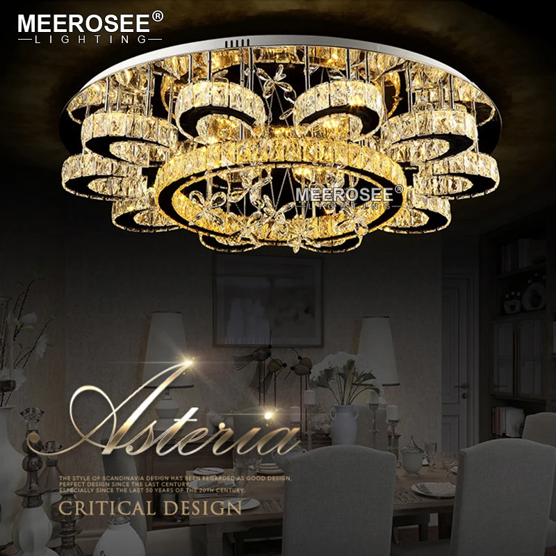 

New Modern Chandeliers Light Luxury LED Crystal Ceiling Lamp Fixtures AC110-240V lustre living Room Lights Flush Mounted