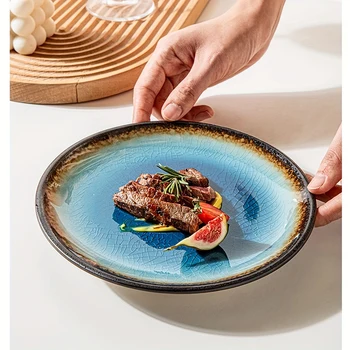 Japanese-style Ice-Cracked Ceramic Plate 1