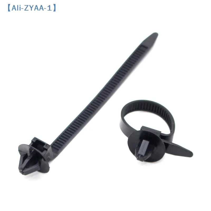 【ZYAA-1】10/20PCS 자동차 나일론 블랙 케이블 타이 푸시 마운트 와이어 하네스 패스너 케이블 클램프 클립 타이 관리