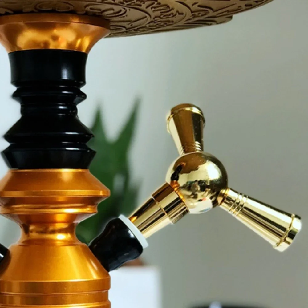 Description Picture 2 of itemR&R Aluminum Alloy Hookah Shisha Hose Adapter Universal One To Two Connection Joint for Water Pipe Narguile Smoking Accessories