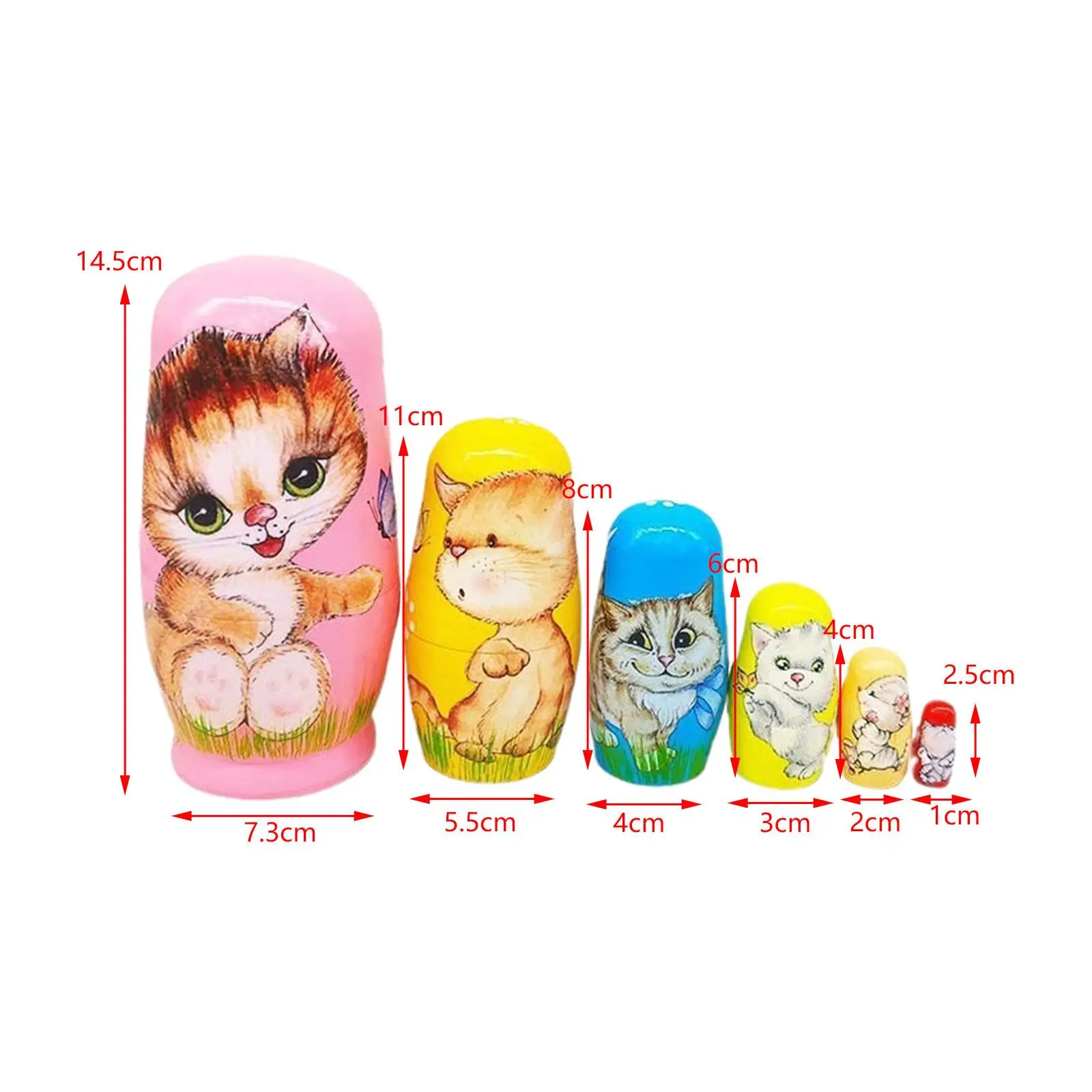 마트료시카 인형 러시아 뜨개질 인형 예술품 동물 패턴 선물 나무 쌓기 장난감 캐비닛용 나무 조각상 용
