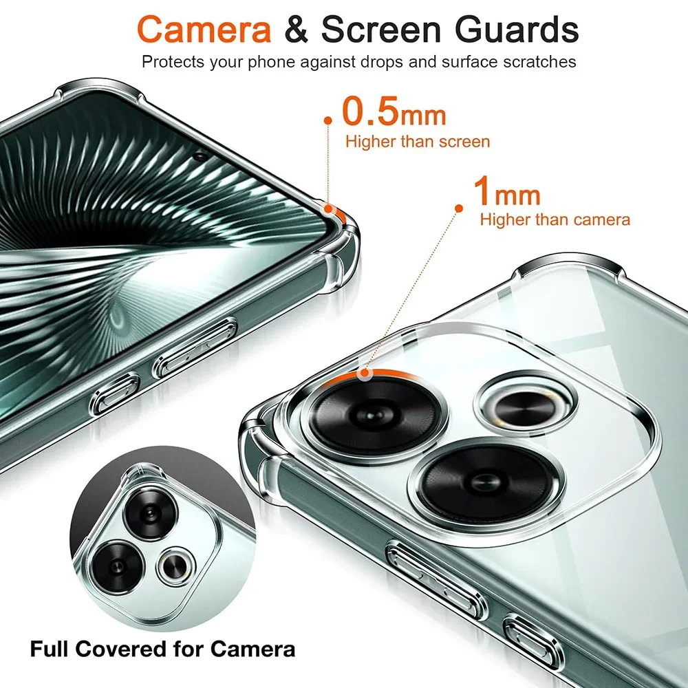 Shockproof Transparent Phone Case with Camera Protection - Soft TPU Silicone Cover