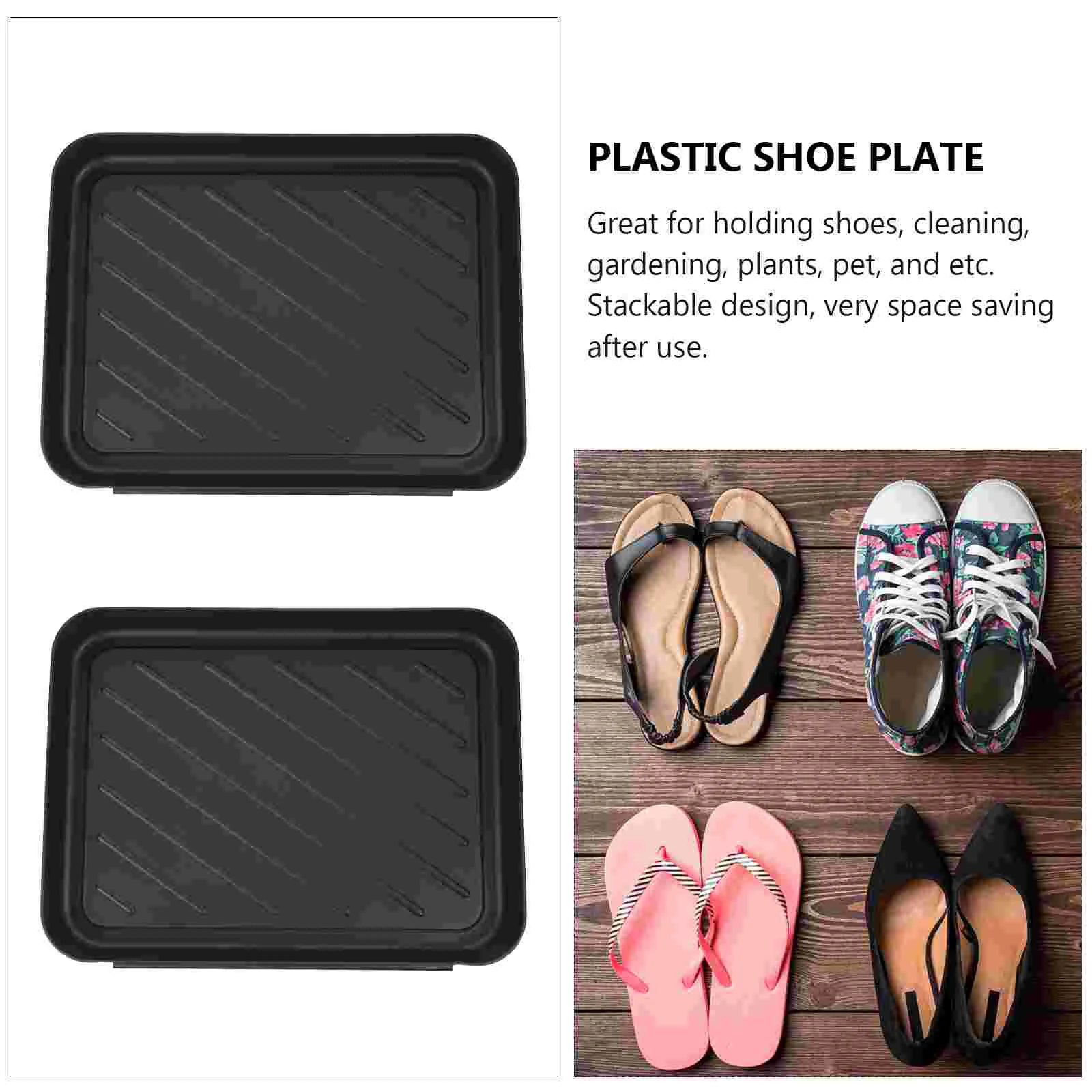 CHAIRLIN 3 Pack Multi-Purpose Boot Mat Tray Indoor Outdoor Waterproof Shoe  Tray Floor Protection, Dog and Cat Food Bowls