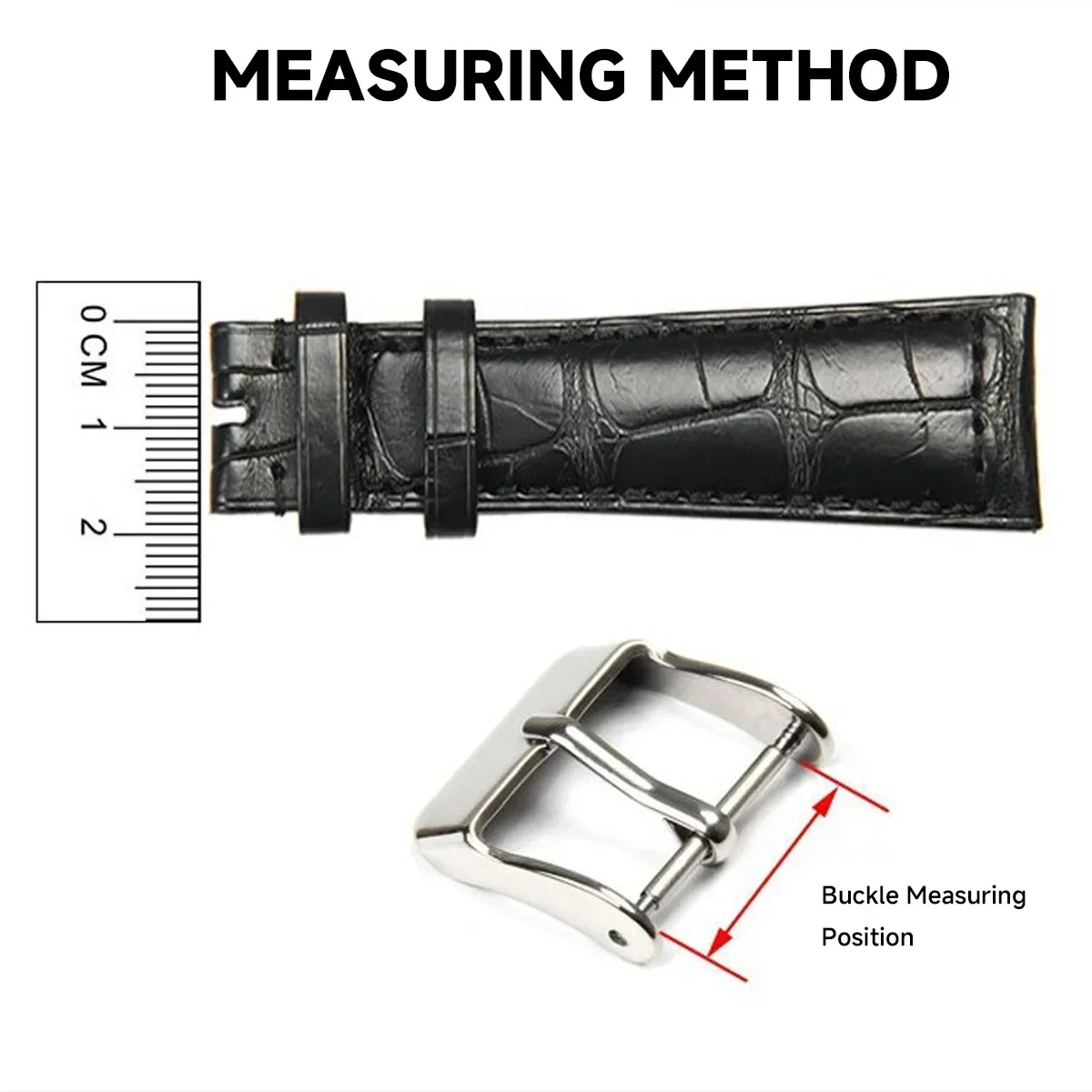 Elegant Brushed Stainless Steel Watch Pin Buckle - Silver, Gold, Black Finish