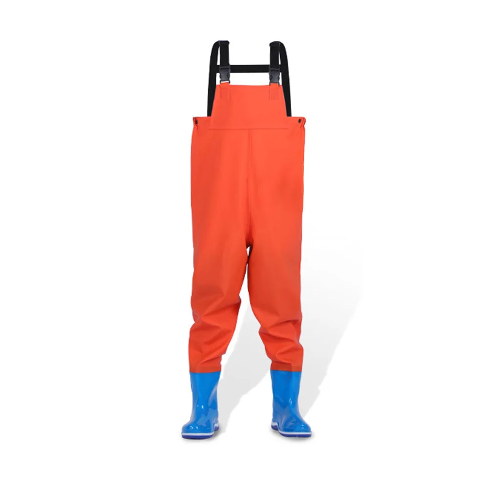 Children Fishing Chest Waders Outdoor Activity Girl Boy PVC Rain Pant Waterproof Bootfoot Quick-dry Hunting Fishing Suits
