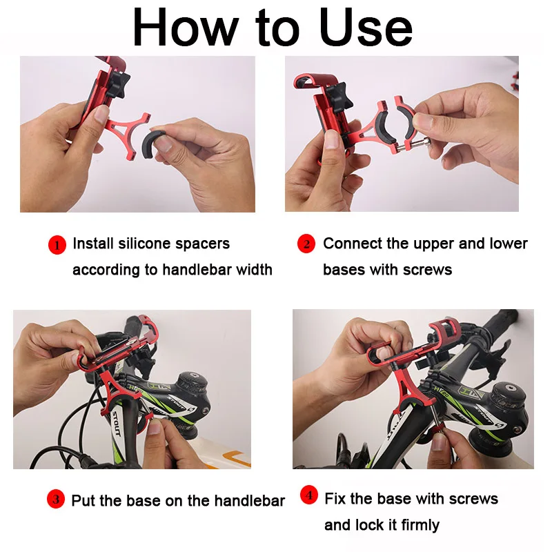 Bicycle Phone Holder Reliable Mount Universal MTB Mobile Phone GPS Metal Motorcycle Holder on Road Bike Moto Handlebar Stand