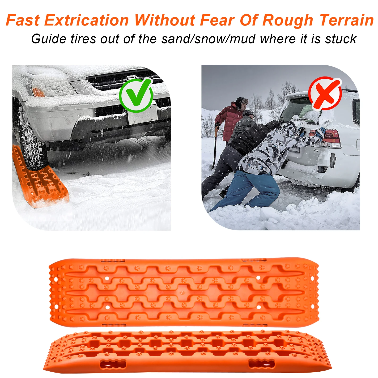 10T 2 Stück Traktionsbretter, Offroad-Bergungstrassen für Schlamm, Sand, Schnee, Reifen-Traktionsleiter für LKWs, SUVs, Jeeps & Wohnmobile – Detail 26