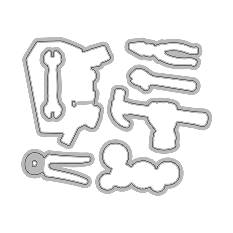 6 Ensembles De Matrices De Coupe Découpées Pochoirs De Scrapbooking En Métal Mat