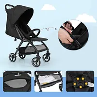 Poussette pliante à une main, Buggy de voyage léger avec dossier et capuche réglables, landau pour bébé, Buggy pour enfants 6