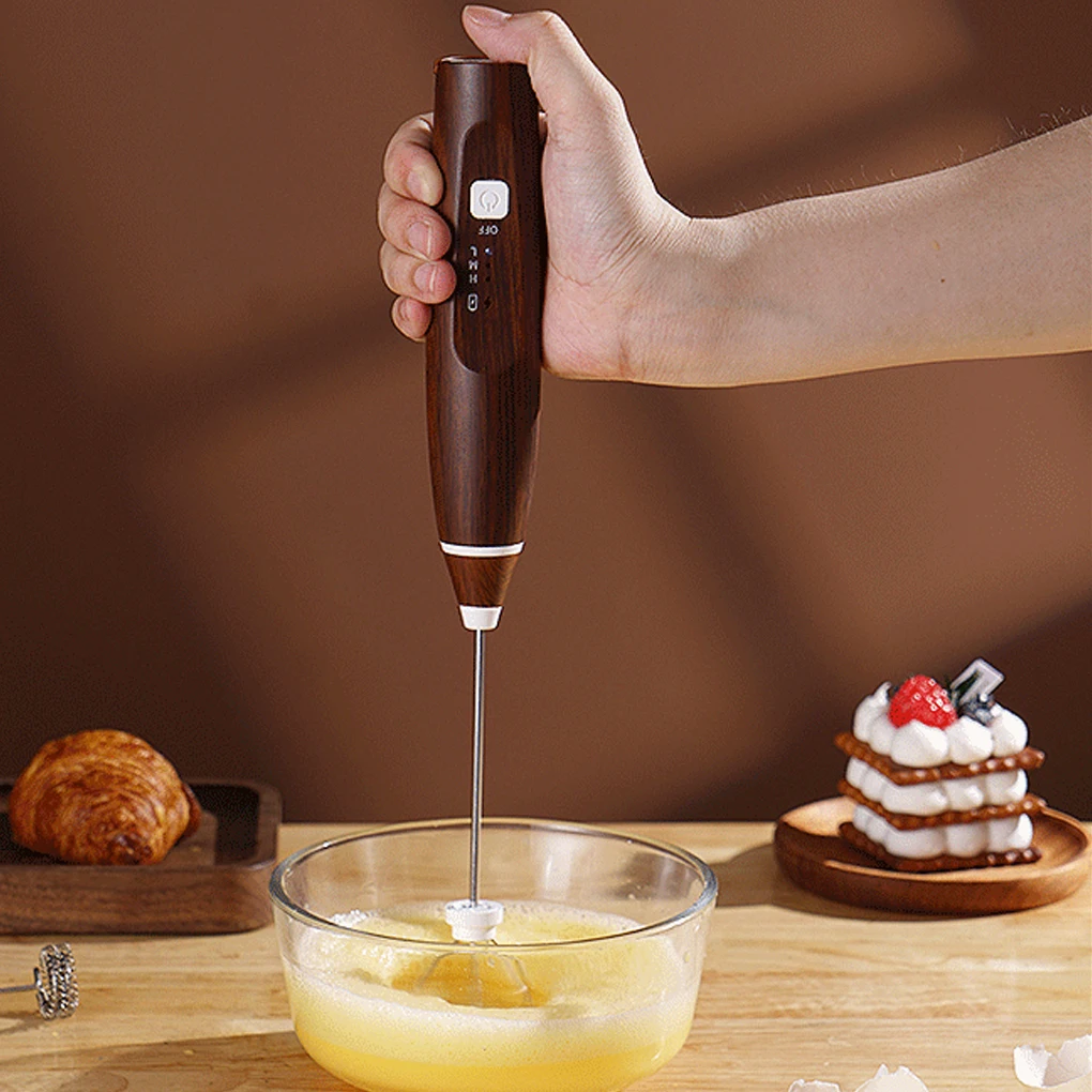 

Взбиватель для яиц, вспениватель молока, электрический миксер Handily, автоматический удобный Многофункциональный кухонный гаджет из АБС-пластика, дерево
