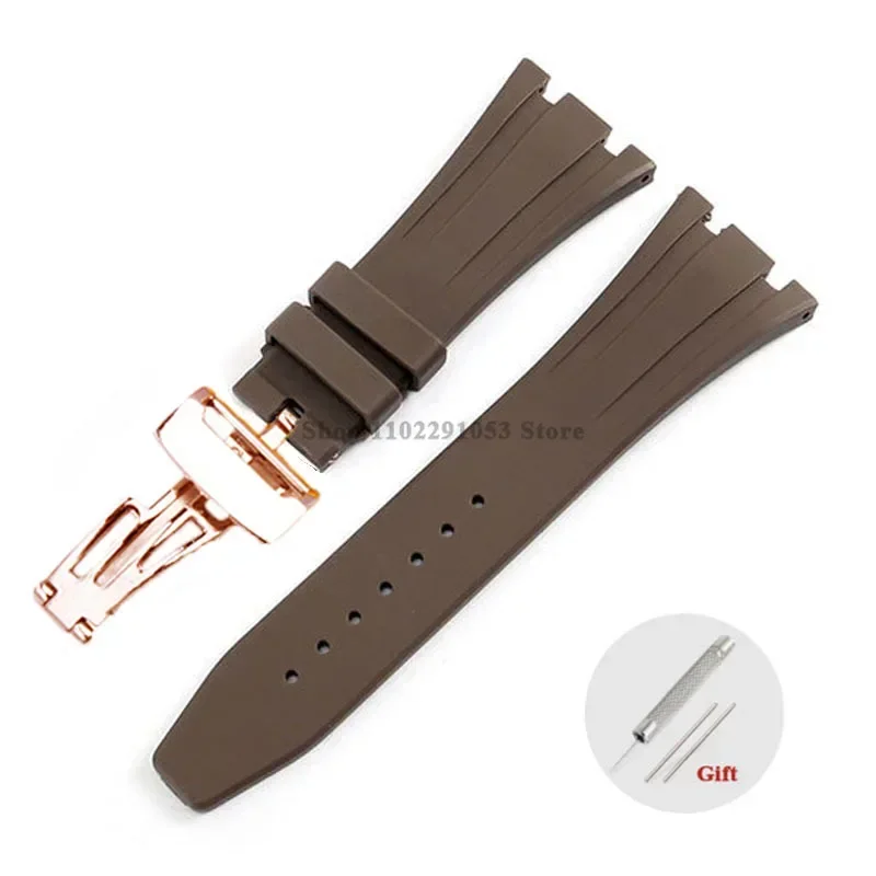 Premium 27mm Waterproof Rubber Watch Strap with Solid Butterfly Buckle