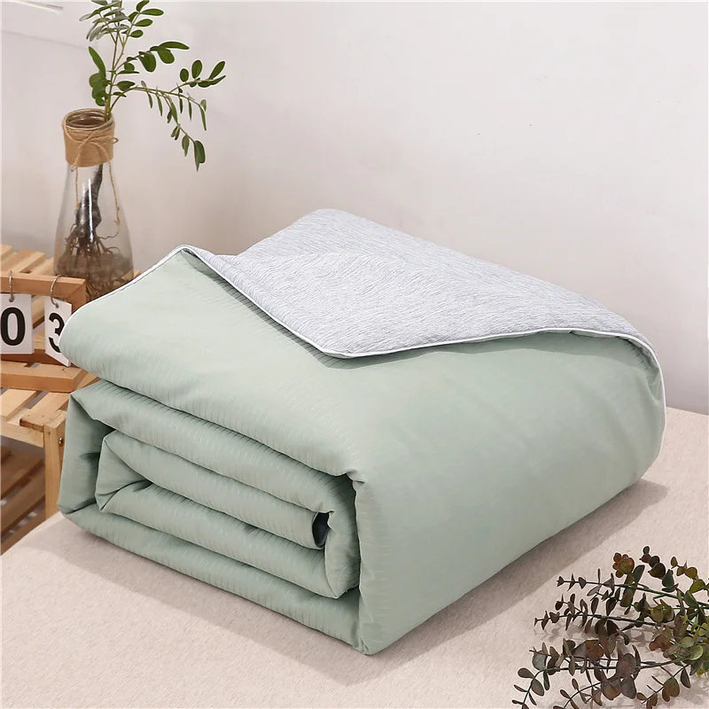 

High End Spring Cotton Tribute Silk Quilt Smooth Cool Feeling Summer Quilts Luxury Double Blanket for Bed Antibacterial Quilts