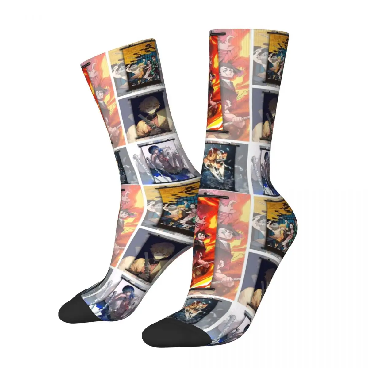 Kimetsu No Yaiba Demon Slayer Men Women Socks Windproof Beautiful Spring, Summer, Autumn, and Winter Dressing Gifts iridium chemical element periodic table gift socks socks man summer