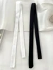 Luna&Dolphin Women Long Narrow Scarf 160X2cm Solid Color Black Chiffon Silk Feeling Headbands Bag Slim Ribbon Choker Streamer 5