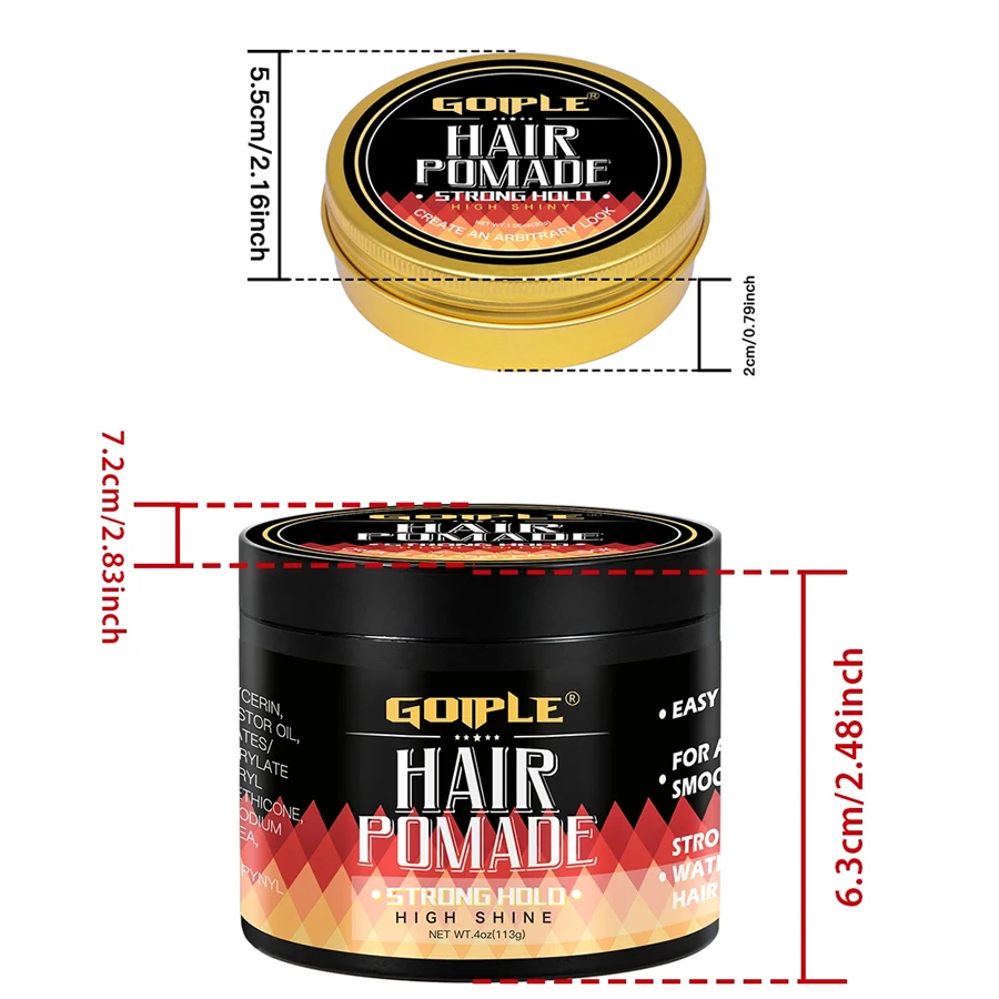 Men Long Lasting Hair Pomade Create Arbitrary Look Easy Apply Hair Clay Wavy Curl Shine Smooth Styling Cream for Daily Hairstyle