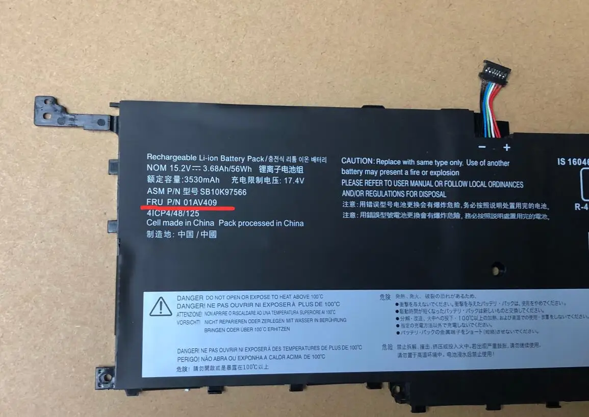 Bateria para Lenovo Thinkpad x1 Carbono Gen 2023 Yoga x1 ° 2023 Sb10f46466 01av439 56wh 00hw029 00hw028 01av409 - Imagem 2