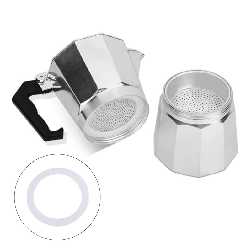 Coffee Pot Silicone Seal Ring 3 Silicone Gaskets 1Pc Aluminum Filter Moka Pot 3/6/9/12 Cup Moka Express Coffee Bottle Replacement