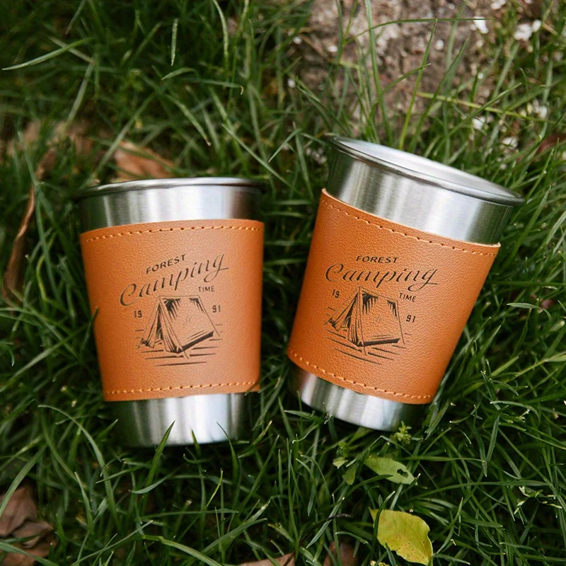 Outdoor 304 Stainless Steel Water Mug Portable Camping Mug Picnic Gear Barbecue Beer Mug Travel Coffee Mug, Camping Equipment