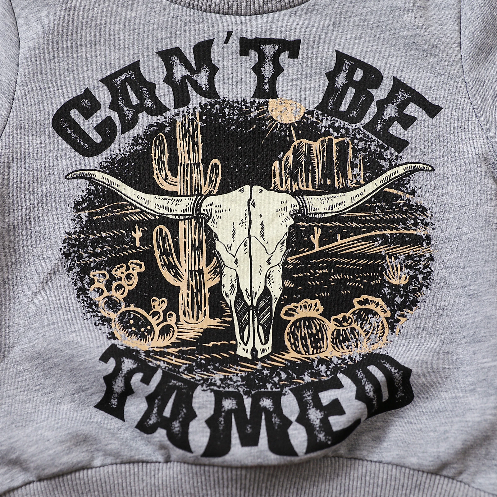 FOCUSNORM 0-3Y Baby Boys Sweatshirt T Shirts 3 Style Long Sleeve Cow Bull Head Letters Print Casual Pullover Tops