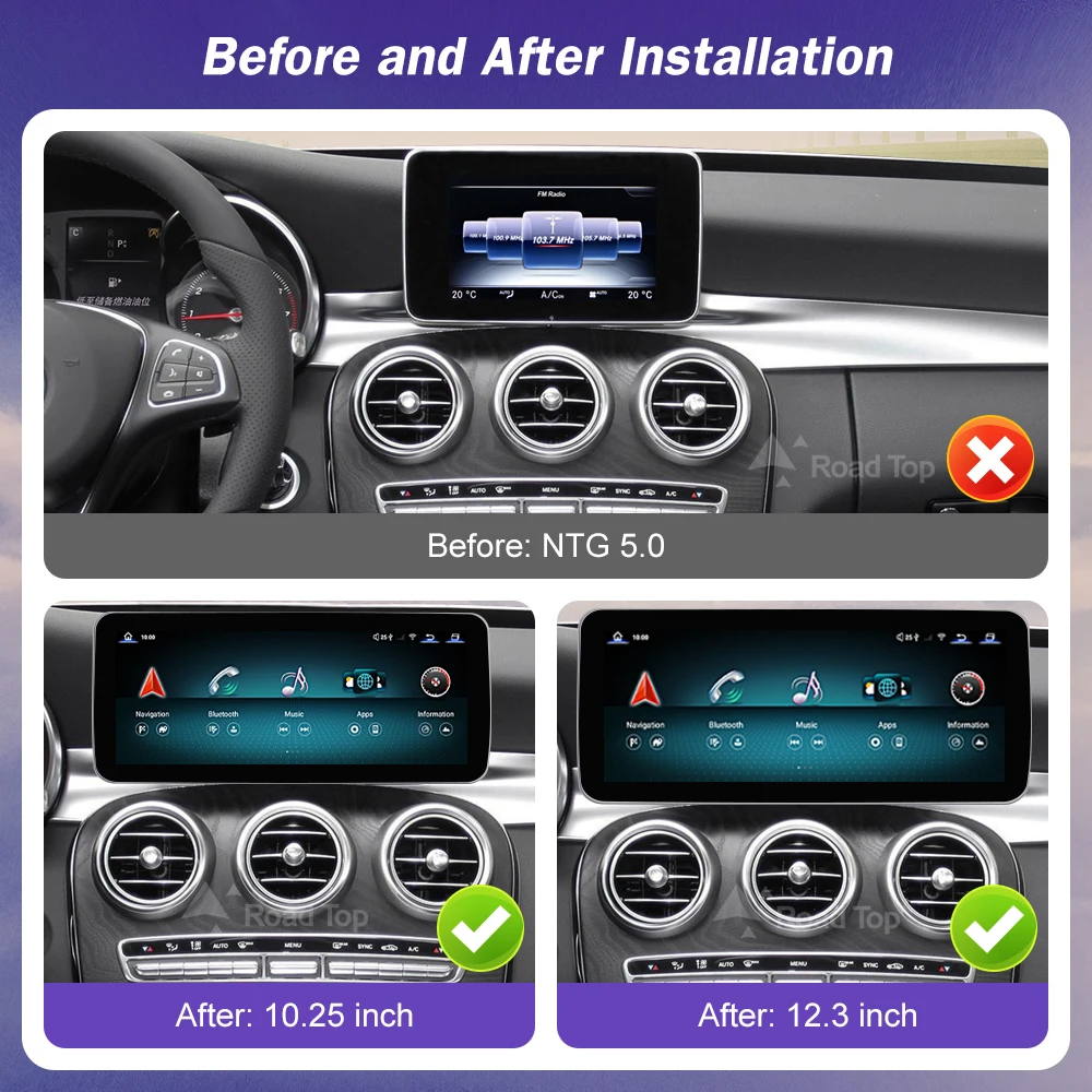 Pantalla táctil Android 13 para Mercedes Benz W205 GLC C V clase W447 GLA CLA 2015-2019 GPS con Carplay Android Auto Radio 2
