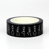2024 NEW 1pc 10M Decor Dancing Skeleton Halloween Washi Tape for Scrapbooking Masking Tape Cute Journaling Stationery 2