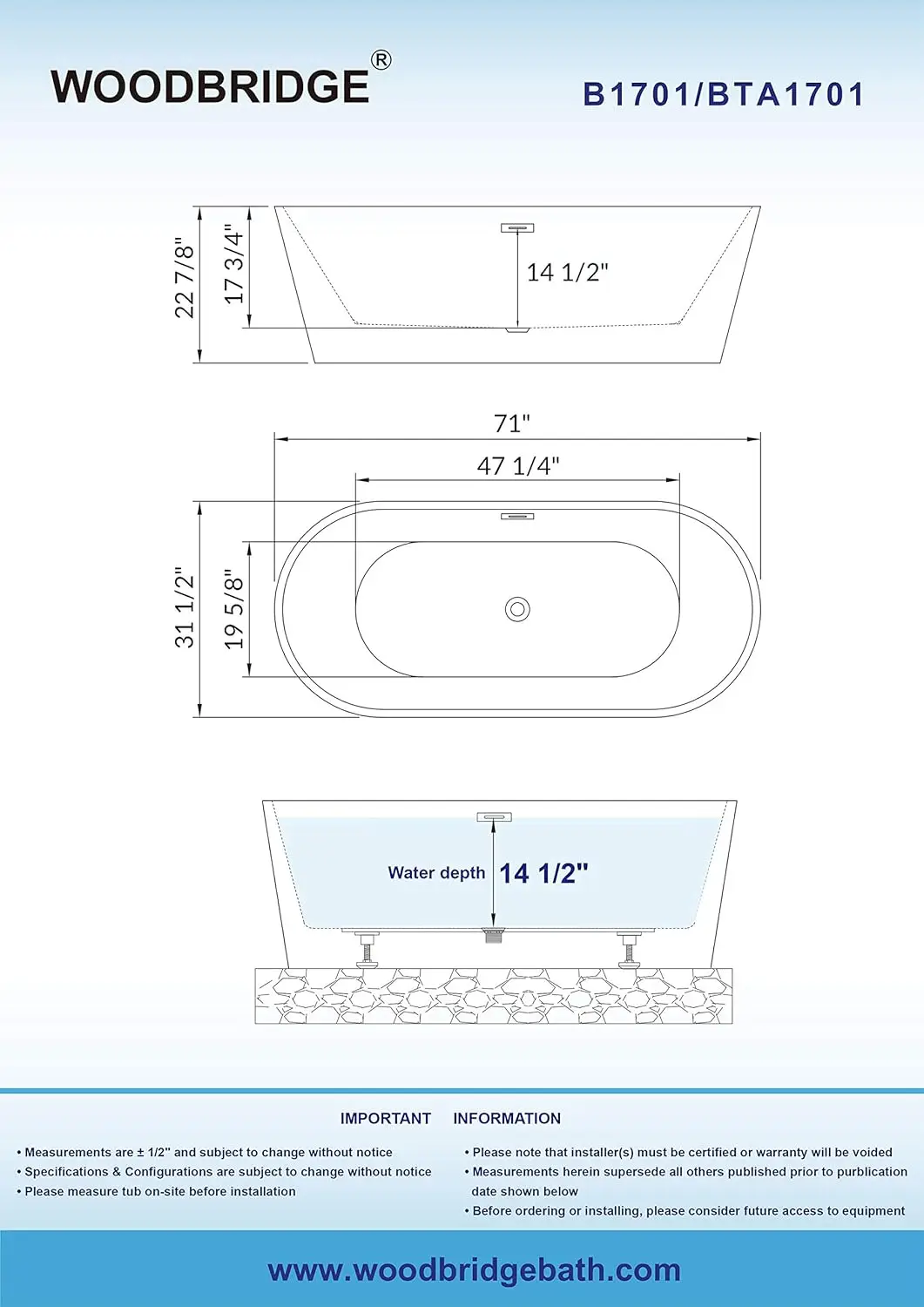 71 inch Acrylic Freestanding Bathtub Contemporary Soaking White Tub with Chrome Overflow and Drain easy maintenance 5