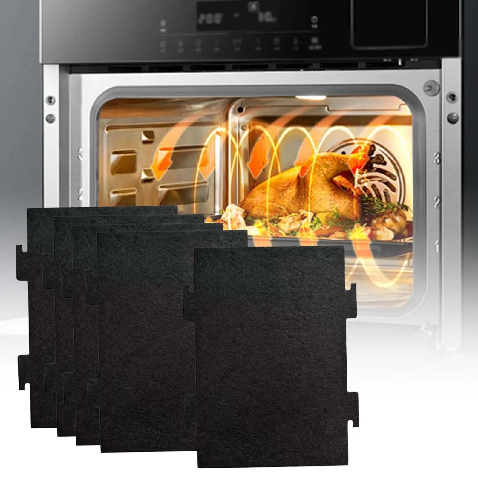 Activated Charcoal Filter Microwave Hood 5Pcs Purifying Air Filtering Cotton Microwave Oven for Kitchen Wml55011HS2 Home Use
