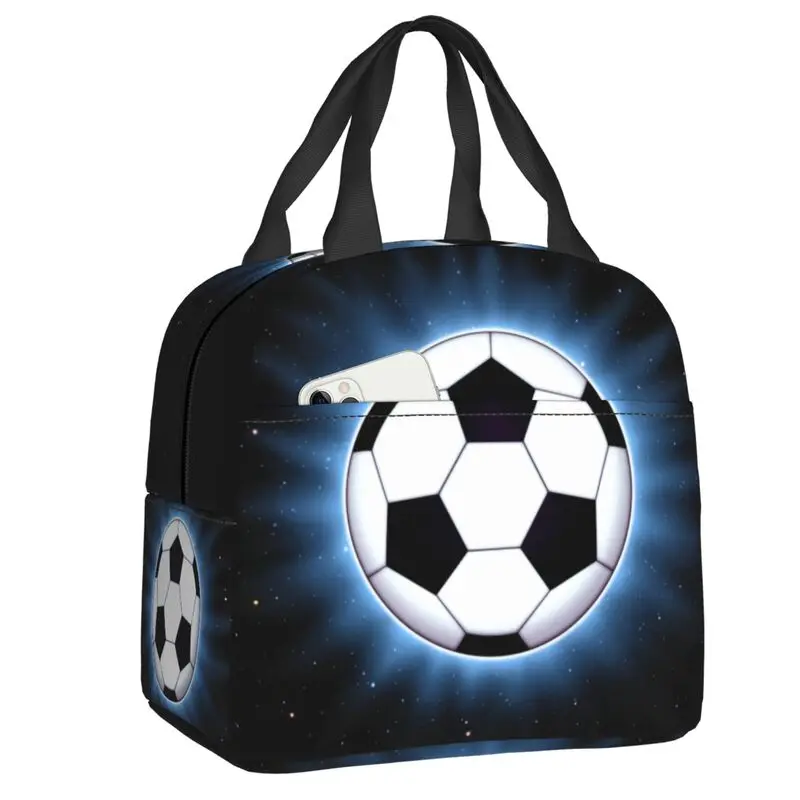 CustomSoccerBallLunchBoxFootballPatternCoolerThermalFoodInsulatedLunchBagSchool