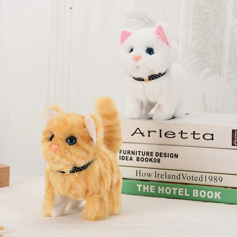Electronic for Cat Toy Plush Robot for Cat Pet Walking Running Animal Shake Tail Cute Electric Toys For Children Birthda 4