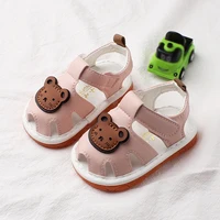 Summer Baby Girls Sandals Cartoon Bear Sandals Flat Baby Girl Princess Shoes Children's Garden Shoes Toddler First Walkers 0-1Y 2