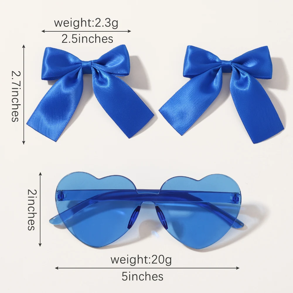 Kids Fresh Hair Accessories Clips Glasses Set for Baby Girl Cheer Bow Ribbon Hairpins Fashion Peaches Sunglasses Hairgripes Gift