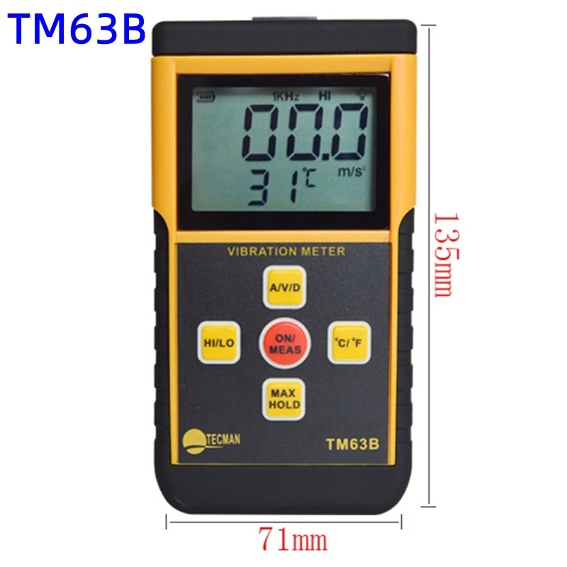 Split Digital Vibration Meter TM63B Professionally Measures Motor Vibration Bearing