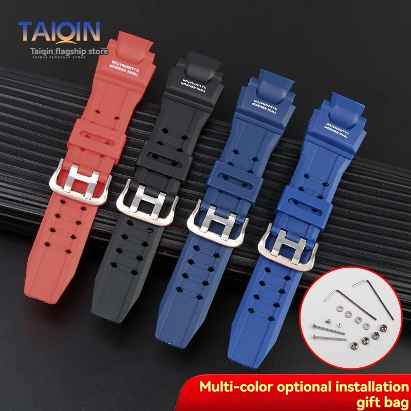 Sport Waterproof Silicone Watch Strap in Black and Orange