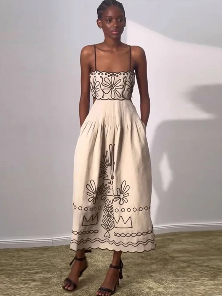 Summer Women Clothing Sexy Oblique Shoulder Sleeveless Beaded Dress Women