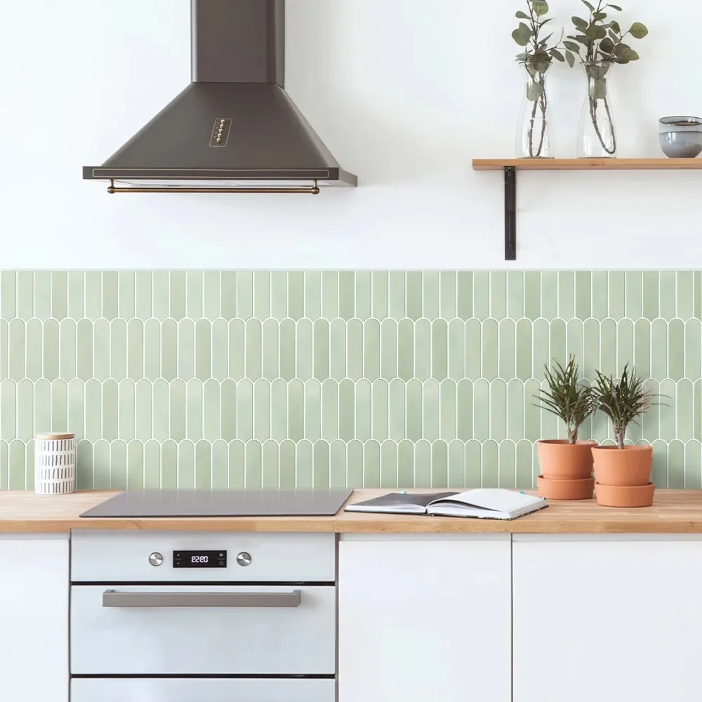 Self-adhesive 3D Wall Tile Fish Scale PVC Wall Sticker Waterproof Mold Resistant Kitchen Backsplash for Kitchen Bathroom