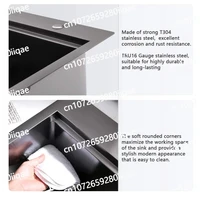 อ่างล้างจานมุมแบบติดตั้งใต้เคาน์เตอร์ ขนาด 30 นิ้ว ผิวซาติน ขัดเงา สีทอง ผลิตจากสแตนเลสสตีลเกรด 16 เหมาะสำหรับใช้ในครัว 2