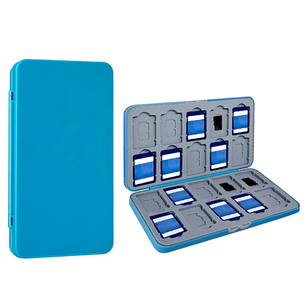 40 kart yuvalı (20 SD+20 TF), SDHC, SDMC, TF kartlarına uygun taşınabilir SD ve Mikro SD kart saklama kutusu