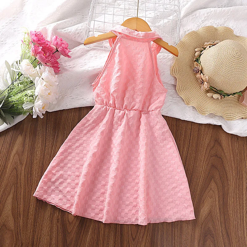 Vestido xadrez rosa para crianças, vestido de princesa do filme para meninas,  roupas de festa de carnaval, acessórios com bolsa, 3-10t - AliExpress