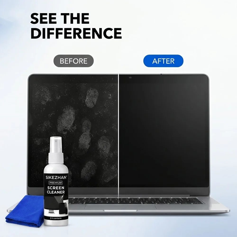 Screen Cleaner Spray Kit with Microfiber Cloth – Streak-Free Cleaning