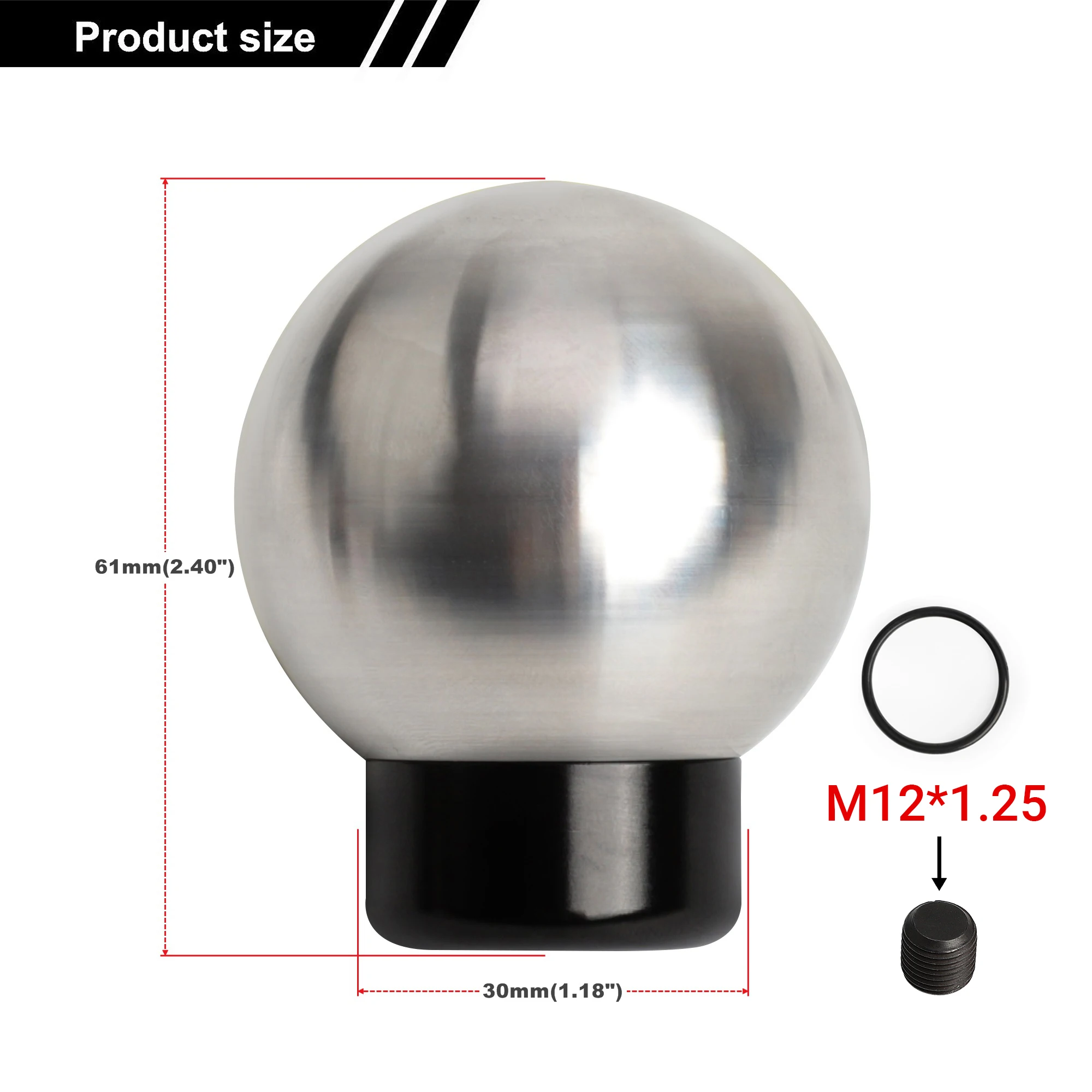 6 Speed Car Gear Shift Knob M12 Stainless Steel For Toyota 86