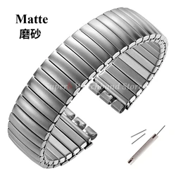 Elegant Elastic Stainless Steel Watch Band - Stretchable Bracelet Accessory (Silver - Matte - 20mm)