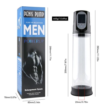Penis Pump Vibrator Enlargerment Vacuum Pump Erection Electric USB Automatic Penis Enlargement Cock Extender For Men Sex Toys 6