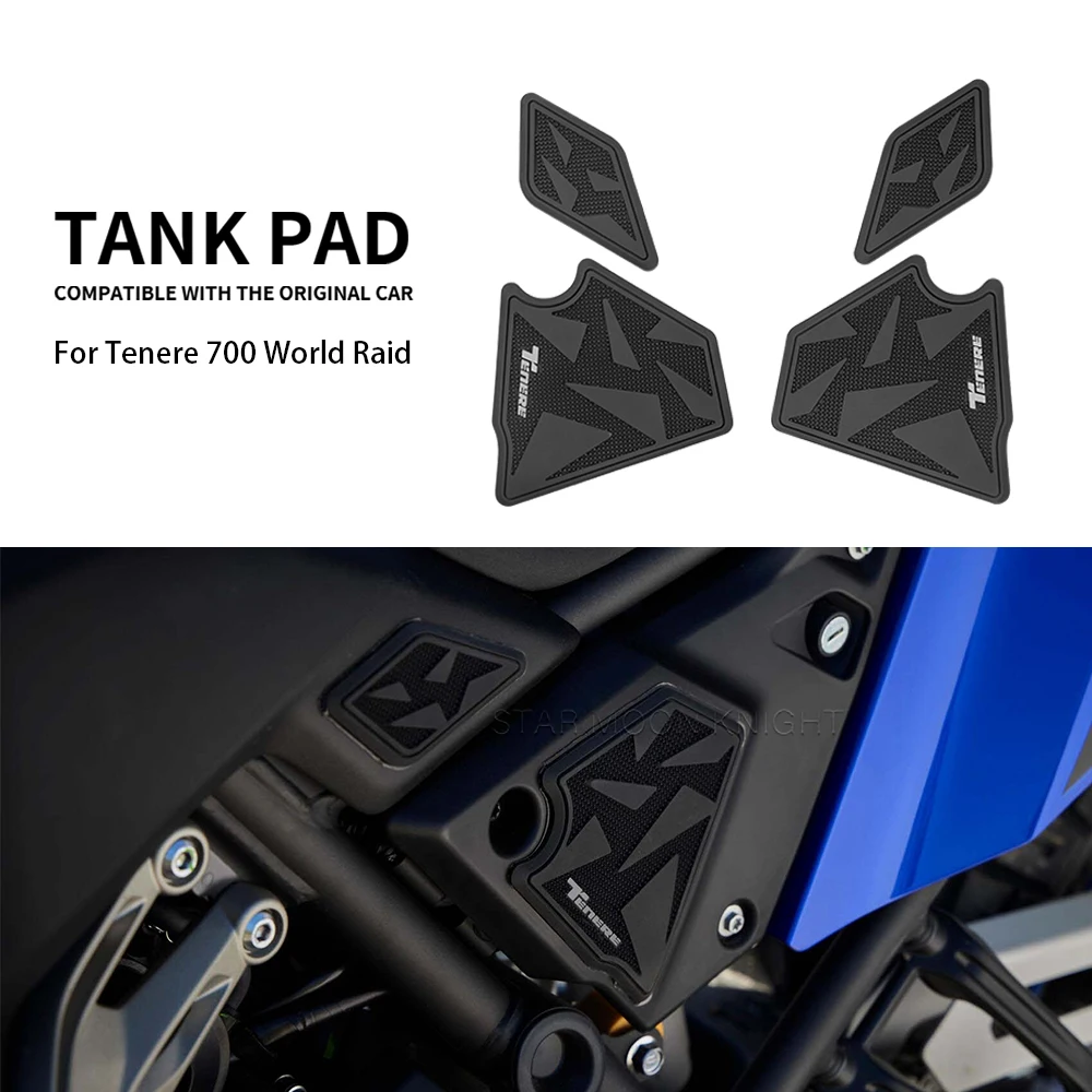 Almohadillas laterales para tanque de combustible de motocicleta, calcomanía protectora, tracción de agarre de rodilla de Gas, Yamaha Tenere 700 Tenere700 World Raid 2022