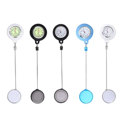 Hospital Retractable Badge Reel Pocket Watches Clock Clip-On Pocket Hanging Watch Nurse Doctor Pocket Hang Clips Watches