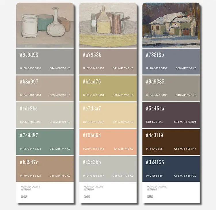 Morandi CMYK Color Card Model, Avançado cinza