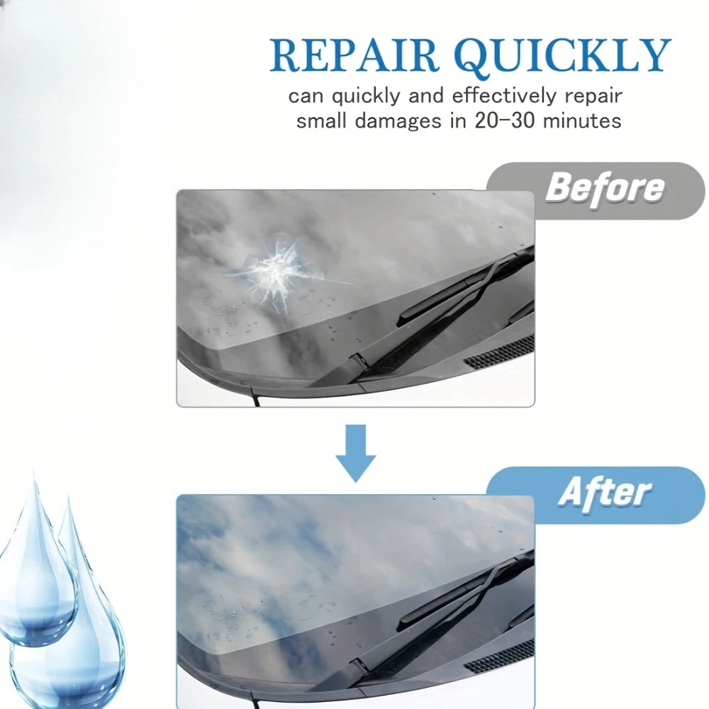 Car Windshield Cracked Repair Tool Nano Fluid Curing Glue DIY Window Phone Screen Restoration Kit Automotive Glass Repair Set 4
