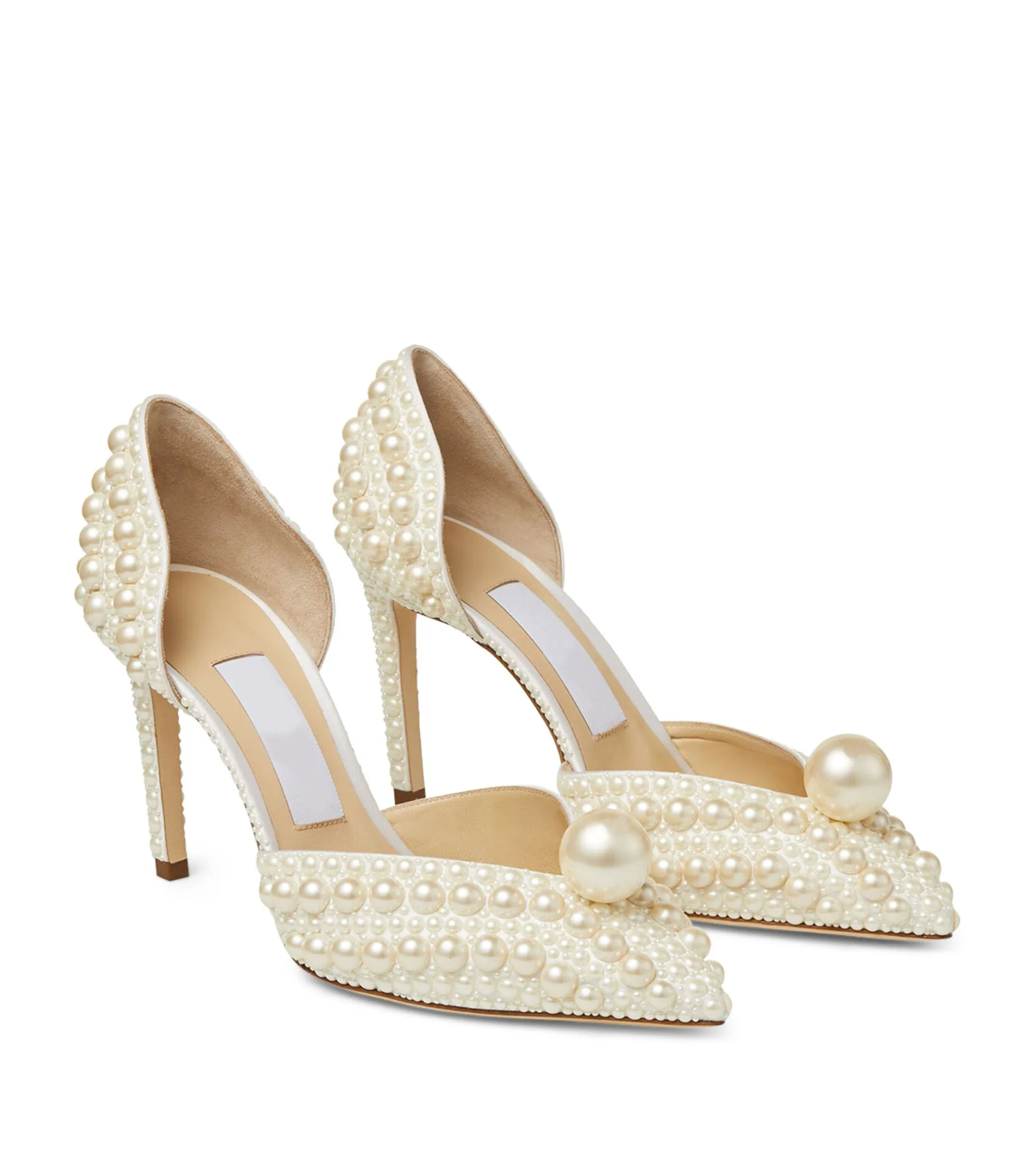 

Women's Shoes 85 Pearls Satin Pumps Fashion Logo Brand Vipol 9992403121028