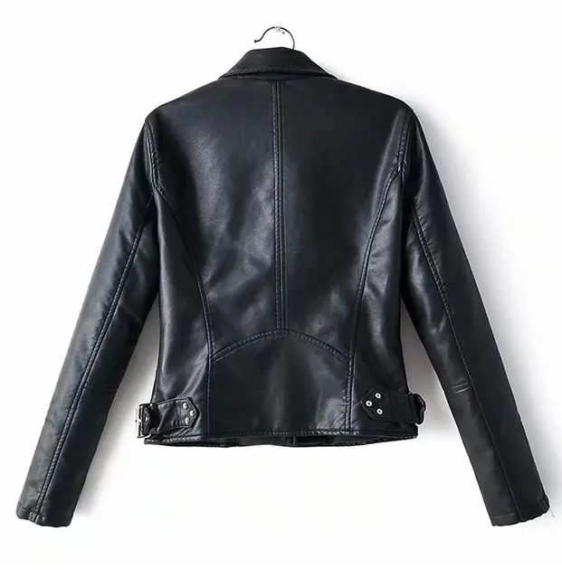 Spring and Autumn Solid Color Casual Pu Leather Jackets and